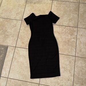Haute Monde Vintage OG Elegant Black Midi Dress